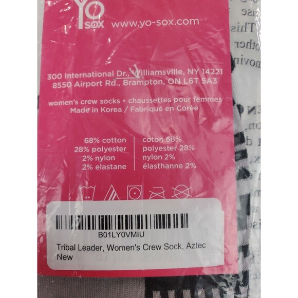 2 Pack Yo Sox Graphic Print Womens Crew Socks Geometric Design Size 6-10 - Picture 3 of 3
